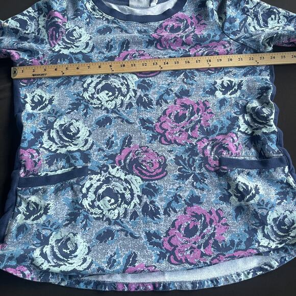 QVC Denim & Company Sweater Womens 1X Floral Long Sleeve Pullover Pockets Casual - Picture 7 of 10